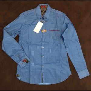 Blue Across The Pond Long Sleeve Dress Shirt
